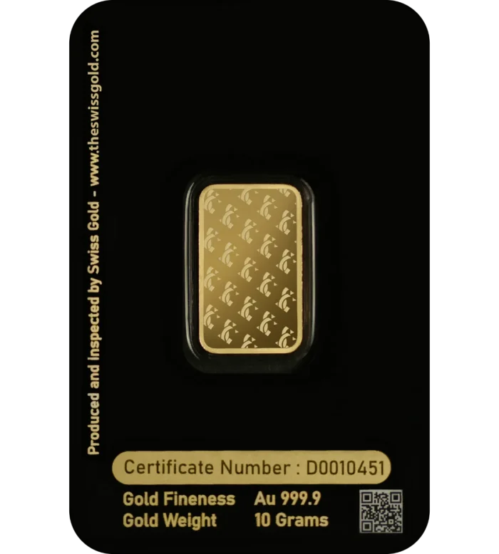 swiss gold bar 10g -goldiamart