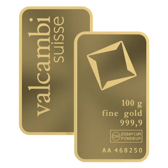 Valcambi gold bar 100g -goldiamart
