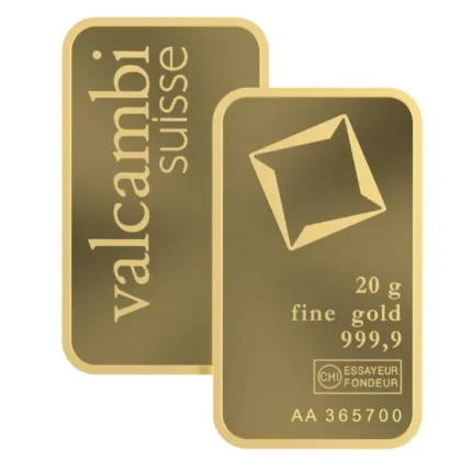 Valcambi gold bar 20g -goldiamart