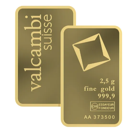 Valcambi gold bar 2.5g -goldiamart