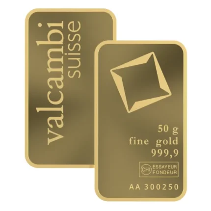 Valcambi gold bar 50g -goldiamart
