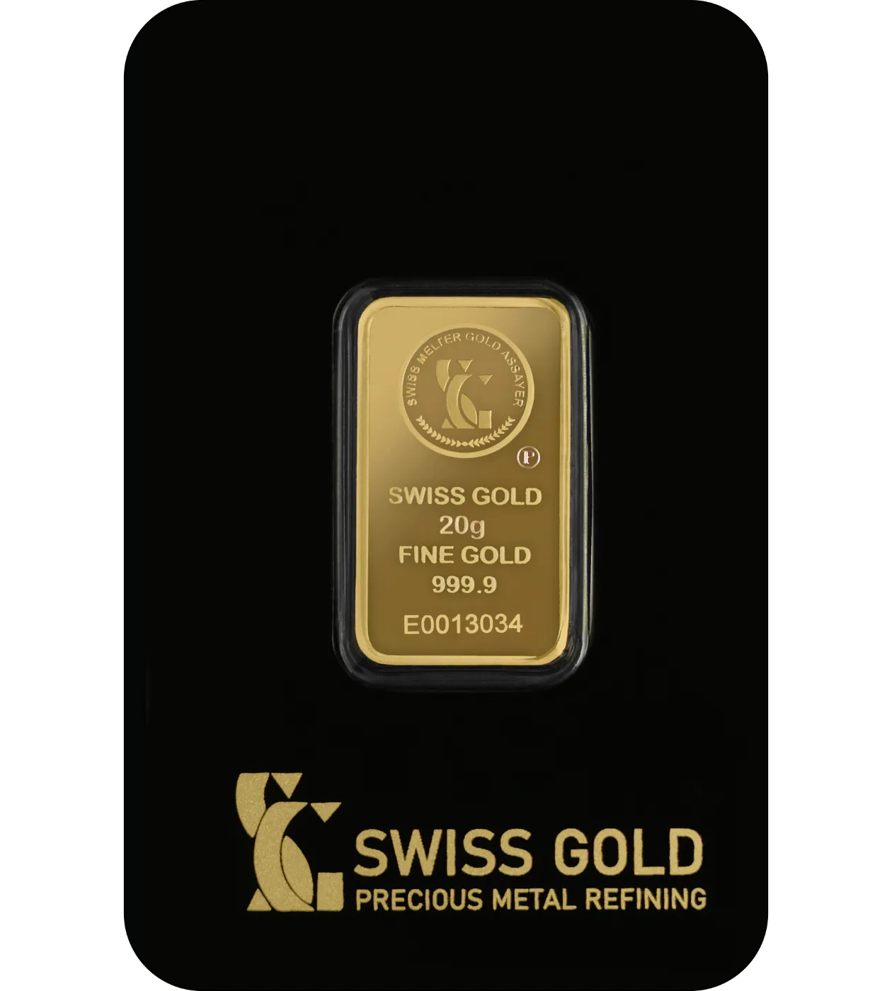 20 g front swiss gold bar 20g -goldiamart