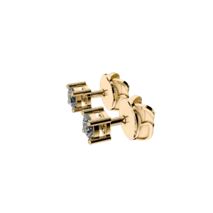 Perspective View Yellow Gold Earring