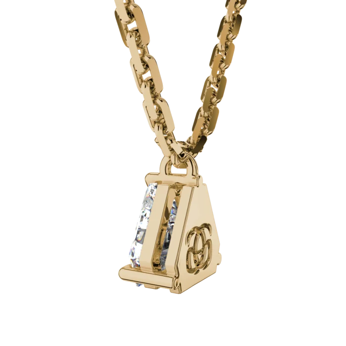 Elegant Trillion Cut Gold Pendant – Goldiamart Jewelry