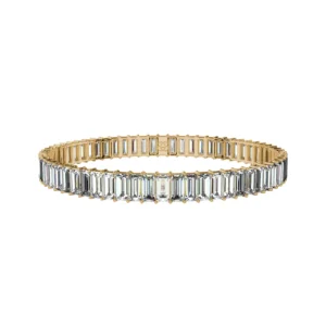 Emerald-Cut Gemstone Bangle – Goldiamart Jewelry