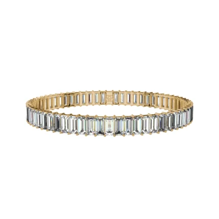 Emerald-Cut Gemstone Bangle – Goldiamart Jewelry