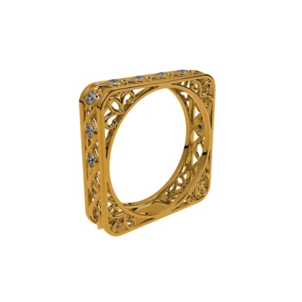 Round Cut Diamond Square Ring – Goldiamart Jewelry
